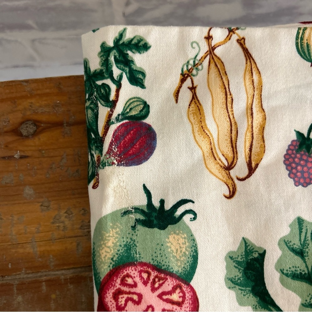 Waverly Valances Panel Vegetables 16”X 77" Vintage Cottage Core Off White - Picture 4 of 9